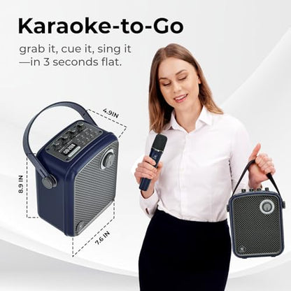 Wireless Voice Amplifier with 2 Wireless Mics,Microphones and Speaker | Teacher Microphones for Singing,Karaoke Machine for TV,Portable PA System for Events Supports TF/USB/AUX S100 Pro