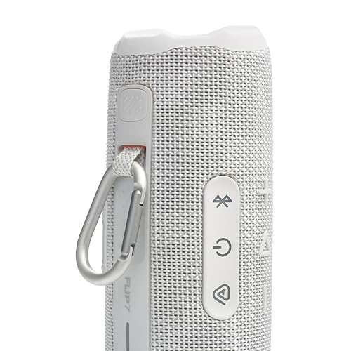 JBL Flip 7 Portable Bluetooth Speaker, Waterproof and Drop-Proof - White | Up To 16 Hours Playtime, IP68 Dustproof Build, Clip-On Loop, USB C Lossless Audio, Links With Other Speakers For Outdoor Use - color: White