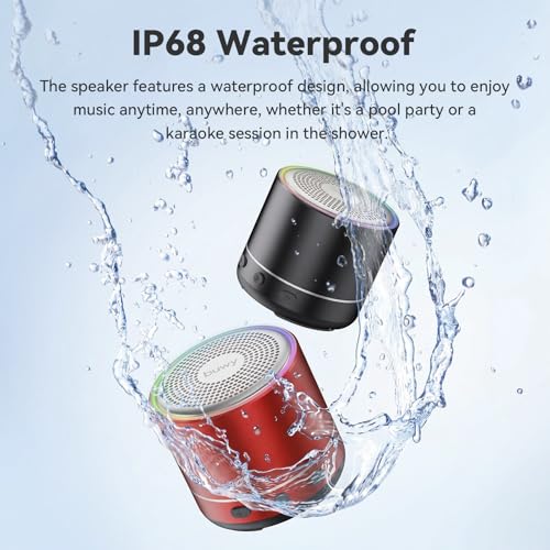 Mini Bluetooth Speaker, 2026 Ultra-Light Mini Bluetooth Speaker, IP7 Waterproof Brief Design, Small Shower Travel Speaker for Outdoor, 8H Playtime, Perfect for Backpacking, Bike, Beach & Gift Black - color: Black