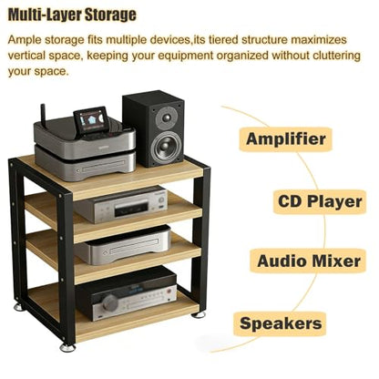YLLFFLL Open Shelf Stereo Component Rack Stand Tabletop, 2 3 4 Tier Audio Racks and Av Media Cabinet with Footpad, Upright HiFi Cabinets and Stands Under Desk(#1,2 Layer) - color: #1, size: 2 layer