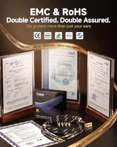 TODN 6.5ft 99.9999% OCC Speaker Cable with Banana Plugs and Spade Plugs | 1PCS, Aluminum Foil Shielding, 24K Gold-Plated Plugs, Pure Copper Shells, Nylon, for Speakers Home Theater Amplifier Stereo - color: Speaker Cable Max, size: 2m