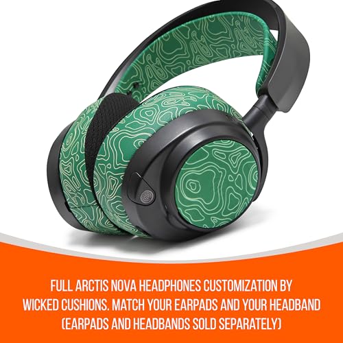 WC Side Plates for Arctis Nova Pro Wireless, Pro Wired & Nova Elite | Made by Wicked Cushions | Also fits Nova Pro Omni, 7, 7X & 7P | Emerald Tide - color: Emerald Tide