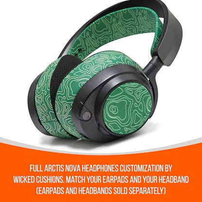 WC Side Plates for Arctis Nova Pro Wireless, Pro Wired & Nova Elite | Made by Wicked Cushions | Also fits Nova Pro Omni, 7, 7X & 7P | Emerald Tide - color: Emerald Tide