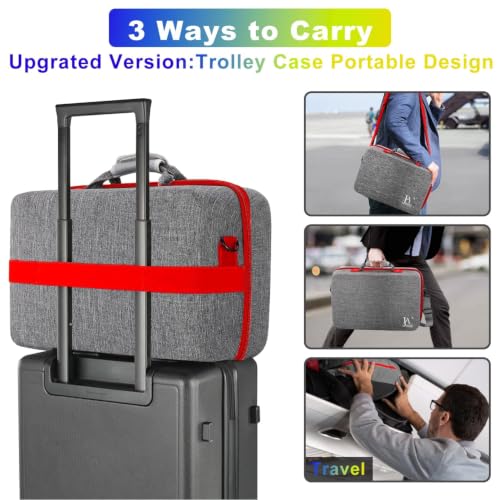 jamini Hard Shell Travel Carrying Case Compatible with PS5, PS5 Pro - color: Grey Red