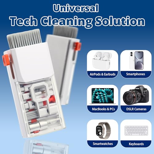 Upgraded Keyboard Cleaning Kit, 32PCS Electronics Cleaner Tool with Dust Cleaning Putty, Microfiber Cloth, Wipes-Cleaning Set for iPhone, AirPods, iPad, Laptop, PC Screen, Monitor, Camera