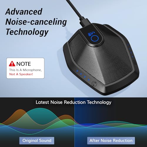 TONOR Conference USB Microphone with AI Noise Canceling for PC, G11 Pro | Condenser Mic with Volume Adjustment, Compatible with Windows and Mac, Desktop PC & Laptop for Teleconference, Court Reporter