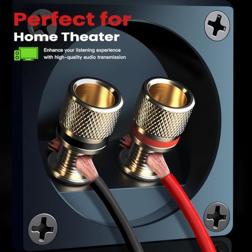 16 Gauge Speaker Wire 200ft 2-Conductor CCA Home Theater Surround | Speaker Cable with Minimal Audio Distortion & 1ft Printed Marks, Red Black Polarity, Soft PVC for Home Wall Wiring - size: 200FT, style: 16GAUGE
