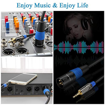 JOLGOO 3.5mm to XLR Cable, Unbalanced 1/8" Stereo Plug to XLR Male Microphone Cable, XLR to 3.5mm Cable, Compatible with iPhone, iPod, Computer, Video Camera, and More, 10 Feet - size: 10 Feet, style: 3.5mm to XLR Male