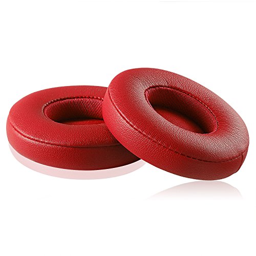 Solo 2.0 Wired Replacement Earpads, JARMOR Memory Foam Ear Cushion Cover for Beats Solo 2.0 Wired On Ear Headphones by Dr. Dre ONLY, (Does NOT FIT Solo 2.0/3.0 Wireless) (Red) - color: Red