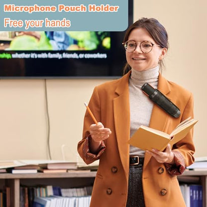 Belt Case Holder Belt Clip Case for Most Standard Wireless Handheld Microphone, Nylon Microphone Holder Carrying Pouch with 180 Degree Rotating Plastic Clip (1 Pack)