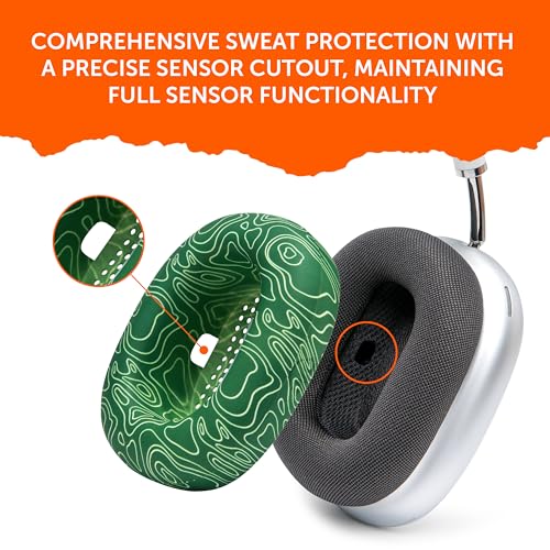 WC SweatZ Max - Patented Silicone Sweat Covers for AirPods Max 1 | Made by Wicked Cushions | (Does Not Fit AirPods Max 2). Sweatproof, Full Earpad Protection | Emerald Tide - color: Emerald Tide