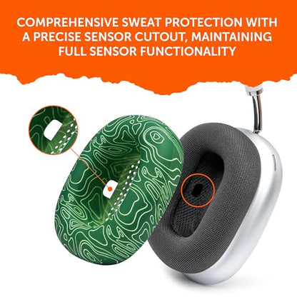 WC SweatZ Max - Patented Silicone Sweat Covers for AirPods Max 1 | Made by Wicked Cushions | (Does Not Fit AirPods Max 2). Sweatproof, Full Earpad Protection | Emerald Tide - color: Emerald Tide