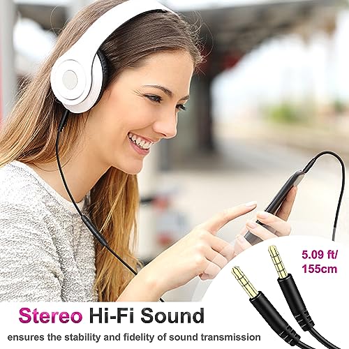 3.5mm Replacement Audio Cable for Beats Headphones Cord Wire Aux Cable | Work with Beats Solo2 Solo3 Solo4 Studio3 Wireless HD Pro by Dr. Dre Sony WH-1000XM4 WH-1000XM5, In-line Mic, Volume Control