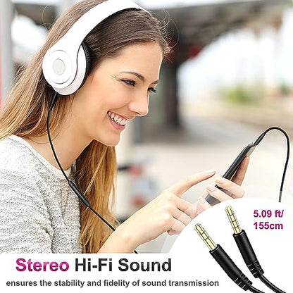 3.5mm Replacement Audio Cable for Beats Headphones Cord Wire Aux Cable | Work with Beats Solo2 Solo3 Solo4 Studio3 Wireless HD Pro by Dr. Dre Sony WH-1000XM4 WH-1000XM5, In-line Mic, Volume Control