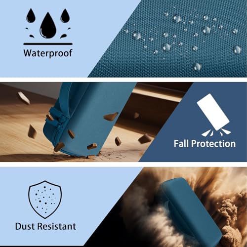 co2CREA Hard and Silicone Case for Bose SoundLink Flex 2/1,Twilight Blue | 2nd Gen Compatibility, Dual-Layer Protection, EVA Hard Shell, Silicone Cover, Adjustable Shoulder Strap, Aluminum Carabiner - color: Twilight Blue Case