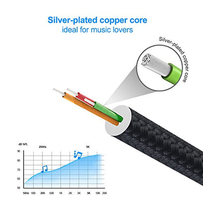 CableCreation Headphone Extension Cable 1.5FT/0.45M,3.5mm Audio Stereo Jack | Male to Female Right Angle TRRS Auxiliary HiFi with Silver-Plating Copper (Microphone) for Car Stereos, Black - size: 1.5 Feet