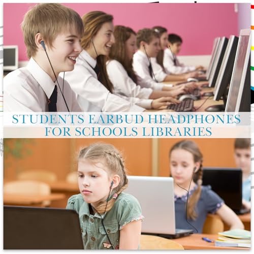 Kanayu 100 Pack Wired Earbuds Bulk for Classroom, 3.5MM No Mic,Gray | Student Headphones for School Library Laptop, Individually Bagged Earphones with Jack for Training and Group Learning - color: Gray