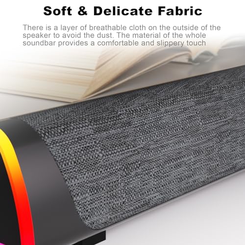 SOULION R30 Plus Bluetooth Computer Speakers, Wired USB Powered Plug & Play | All-in-One Rotary Control, Slanted Design, 6 Modes LED Light PC Speaker for Desktop Monitor Laptop Gray - color: Gray, style: USB & Bluetooth