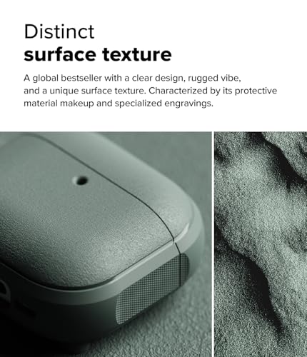Ringke Onyx Magnetic for AirPods 4 Case [Compatible with MagSafe] Oil & Dirt Resistant Feels Good in The Hand Non-Slip Lightweight Cover with Carabiner - Sage Green - color: Sage Green, size: AirPods 4