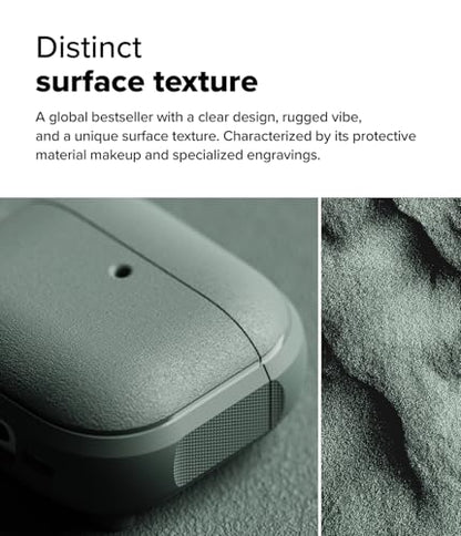 Ringke Onyx Magnetic for AirPods 4 Case [Compatible with MagSafe] Oil & Dirt Resistant Feels Good in The Hand Non-Slip Lightweight Cover with Carabiner - Sage Green - color: Sage Green, size: AirPods 4
