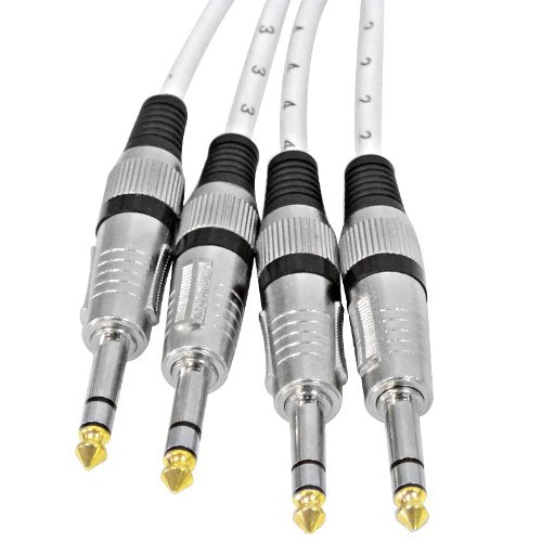 4 Channel 1/4" TRS Snake Cable - 10 Feet Long - Serviceable Ends - Pro Audio Effects Snake for Live Live, Recording, Studios, and Gigs - Patch, Amp, Mixer, Audio Interface 10' - size: 10 Foot - 4 Channel
