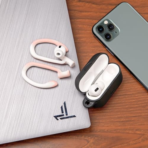 WC HookZ - Patented Upgraded Over Ear Hooks for AirPods Pro 1, 2 & AirPods 1, 2 & 3- Two Size Pairs Included in Package, Unique Left & Right Hook, Made by Wicked Cushions | Pink Marble - color: Pink Marble