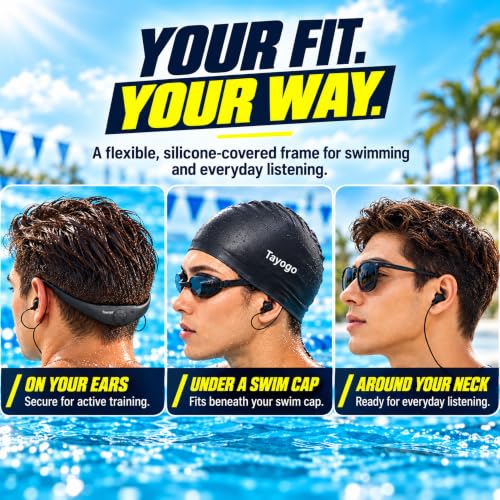 Tayogo 4-in-1 Waterproof MP3 Player for Swimming with Bluetooth and FM - color: yellow