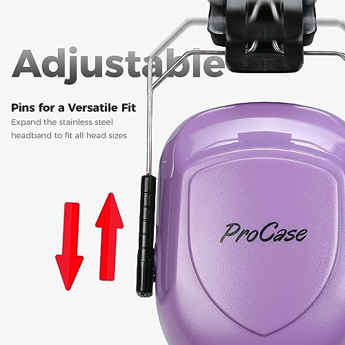 ProCase NRR 28dB Noise Reduction Ear Muffs, Foldable Adjustable Noise Cancelling Headphones - color: 1 - Pure Purple
