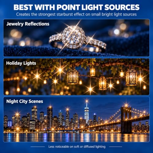 GREEN.L 62mm Star Filter Kit, 4/6/8 Point Rotatable Starburst Set - size: 62mm