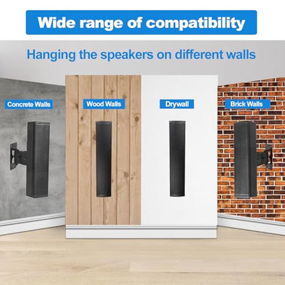 Speaker Wall Mount, Swivel and Tilt, 2 Packs, Hold up to 30lbs | All Metal Column Speaker Mount, Easy DIY Assembly, HD-626 , Black - style: HD-626