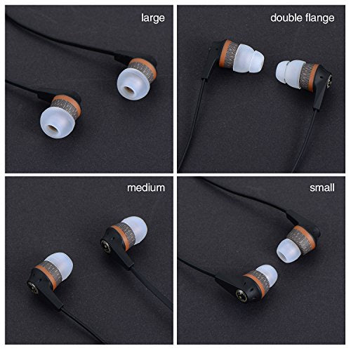 EBOOT 16 Pcs Earbud Tips Silicone Replacement, Noise Isolating Ear Bud Covers, Soft Anti-Slip Eartips, Multi Size S/M/L, Black & Clear