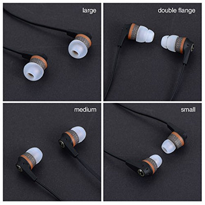 EBOOT 16 Pcs Earbud Tips Silicone Replacement, Noise Isolating Ear Bud Covers, Soft Anti-Slip Eartips, Multi Size S/M/L, Black & Clear
