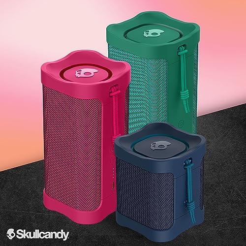 Skullcandy Terrain Mini Wireless Bluetooth Speaker - IPX7 Waterproof Portable Speaker with Dual Custom Passive Radiators, 14 Hour Battery, Nylon Wrist Wrap, & True Wireless Stereo (Green)