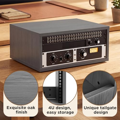 AceOrbit 4U Desktop Studio Rack Cabinet for 19 Inch Pro Audio Gear, Gray - color: Gray