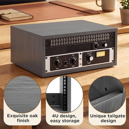 AceOrbit 4U Desktop Studio Rack Cabinet for 19 Inch Pro Audio Gear, Gray - color: Gray