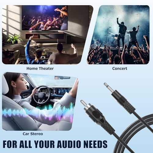 RCA to 3.5mm Mono, 2 Pack 6ft 3.5mm 1/8 inch Mono Male Plug to RCA Male Audio Cable Adapter, for Speakers, Subwoofer - size: 2 Pack