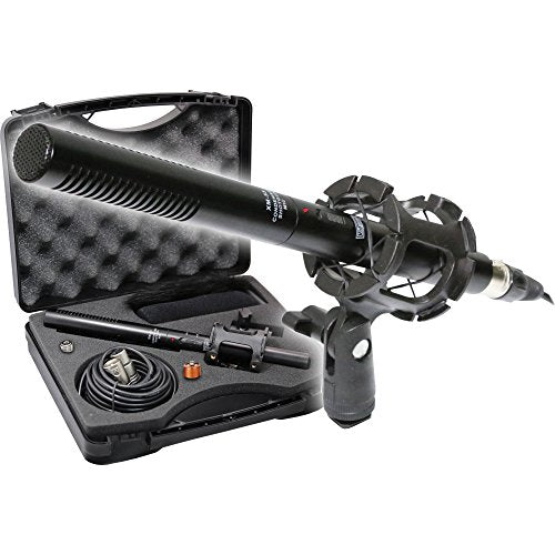 Professional Advanced Broadcast Microphone and accessories Kit for For Interviews, Film Shoots and Promo Videos, Mounts to Stand, Pole, Tripod, or Camera