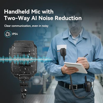 Retevis MateTalk B4 Walkie Talkies with Waterproof Shoulder Mic (4 Pack) | FRS Two Way Radios Noise Cancelling for Construction Site Workshop Electrician, Crystal-Clear, Rugged Shell, USB-C Charging