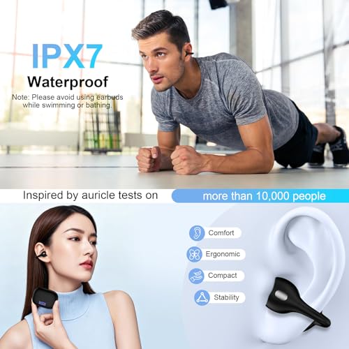 Clip On Earbuds Samsung Wireless Ear Buds Bluetooth 5.4 Open Ear Headphones | for Samsung Galaxy S26 Ultra S26Plus S26 A37 A57 S25 FE A17 A16 A36, 48H Playtime Open Ear Earbuds for iPhone 17e 17 Pro Max