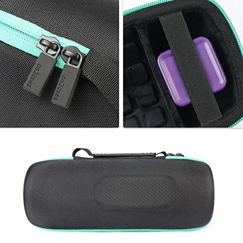 co2CREA Hard Travel Case for JBL Charge 5/4 Speaker, Black+Teal Zipper | Portable Travel Bag Replacement with Custom Molded Interior and Handle, Shockproof EVA Shell and Soft Lining - color: Black Case + Teal Zipper