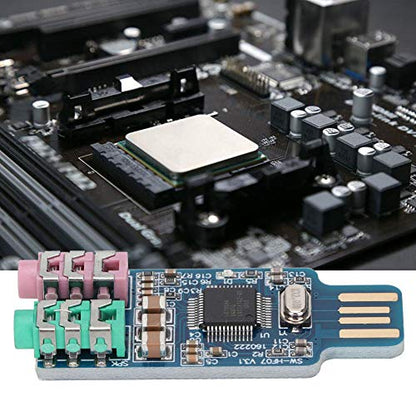 Generic USB Audio Adapter External USB Sound Card CM108 Plug Play No Driver Needed Portable to 3.5mm Audio Converter with 3.5mm Jack for Computer Laptop PC