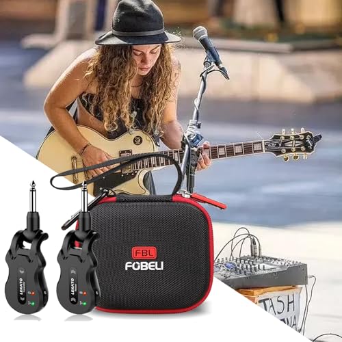 FBLFOBELI Hard Case for LEKATO 5.8GHz Wireless Guitar Transmitter Receiver | Hard EVA Shell, Shockproof & Water-Resistant, Custom Molded Interior, Mesh Pocket for Accessories, Portable Protective Bag
