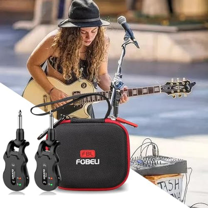 FBLFOBELI Hard Case for LEKATO 5.8GHz Wireless Guitar Transmitter Receiver | Hard EVA Shell, Shockproof & Water-Resistant, Custom Molded Interior, Mesh Pocket for Accessories, Portable Protective Bag