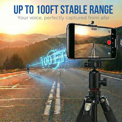 JHO Mini Microphone for iPhone & Android,16H Battery, Noise Cancelling Lavalier Microphone, Clip On Lapel Mic Pro for Content Creators Vlogging/YouTube/Tiktok/Streaming/Interview/Video Recording