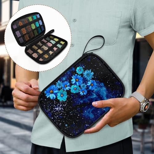 Watch Band Storage Bag Anti Dust Watch Band Carrying Case for Watch Band Accessories, Apple Watch Band, Watch Band Pin Easy to Carry, Blue Flower - color: Blue Flower