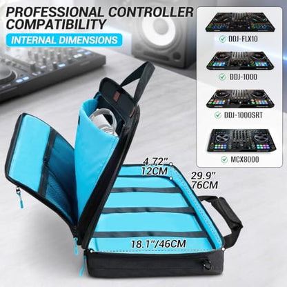 ORKELS DJ Controller Bag, Large Padded DJ Travel Case with Storage Pocket, Compatible with Pioneer DDJ-FLX10 DDJ-1000 DDJ-1000SRT & Denon MCX8000 - size: XL-29.9''L x 4.72''D x 18.1''W