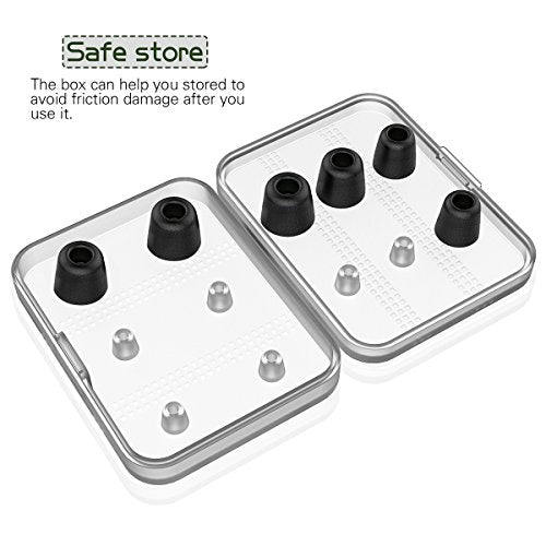 [6 Pairs] Earphone Tips New bee 12pcs Replacement Earbud Tips | Blocking Out Ambient Noise Memory Foam Earbuds Inner 4.9mm for in-Ear Headphones with 5mm-7mm Tips (Black, S/M/L)