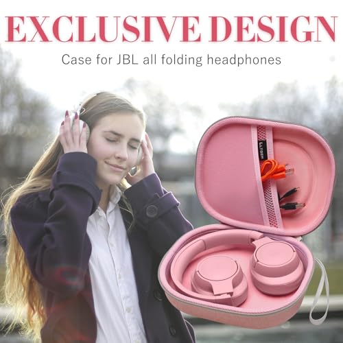 Case for JBL Tune 770NC/510BT/720BT/520BT/670NC/520C Headphones Pink | Hard Carrying Travel Case for JBL Live 770NC/670NC/680NC/780NC Headphones - color: Pink