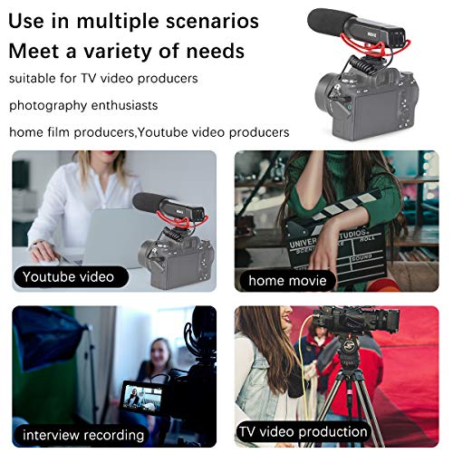 Meike MK-MP2 Camera Shotgun Microphone Uni-Directional Cardioid Condenser Photography Interview Video Mic Compatible with Sony Digital Camera Camcorder with Standard 3.5mm Port