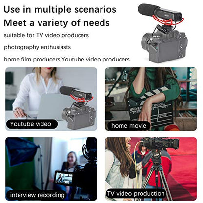 Meike MK-MP2 Camera Shotgun Microphone Uni-Directional Cardioid Condenser Photography Interview Video Mic Compatible with Sony Digital Camera Camcorder with Standard 3.5mm Port